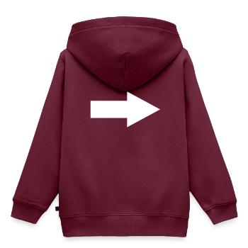 Pfeil - Kinder Premium Organic Hoodie - Burgunderrot - Hinten - AI Model Kid Female (0cm)