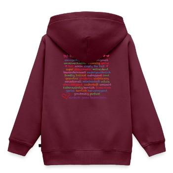 du bist wunderbar - Kinder Premium Organic Hoodie - Burgunderrot - Hinten - AI Model Kid Female (0cm)