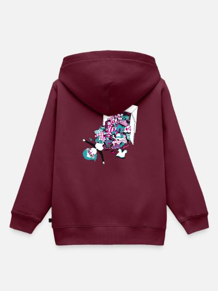 Überfluss - Kinder Premium Organic Hoodie - Burgunderrot