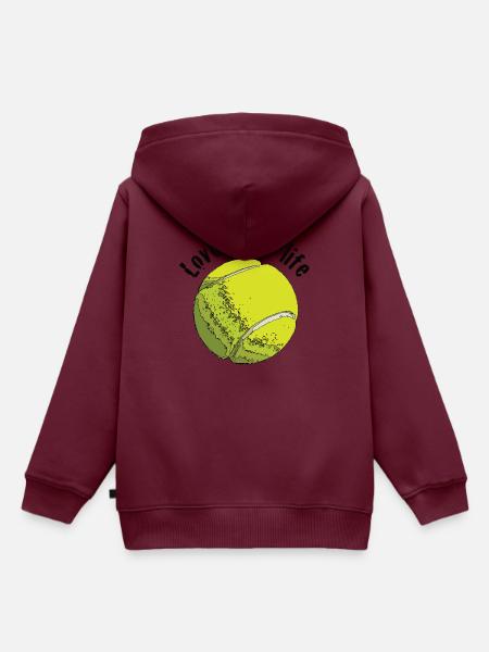 tennislove1 - Kinder Premium Organic Hoodie - Burgunderrot