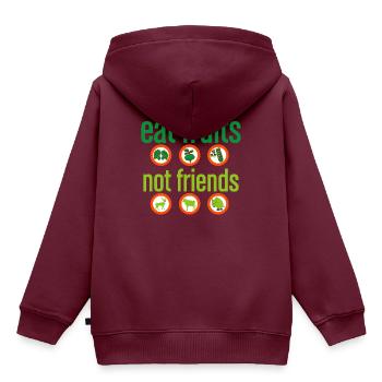 Veganer Vegetarier Tierschutz Geschenkidee - Kinder Premium Organic Hoodie - Burgunderrot - Hinten - AI Model Kid Female (0cm)