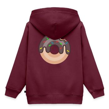 Donut - Kinder Premium Organic Hoodie - Burgunderrot - Hinten - AI Model Kid Female (0cm)