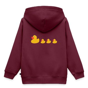 Entchen - Kinder Premium Organic Hoodie - Burgunderrot - Hinten - AI Model Kid Female (0cm)