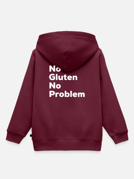 No Gluten No Problem - Kinder Premium Organic Hoodie - Burgunderrot