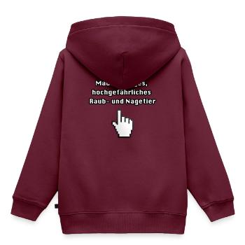 Computer - Kinder Premium Organic Hoodie - Burgunderrot - Hinten - AI Model Kid Female (0cm)