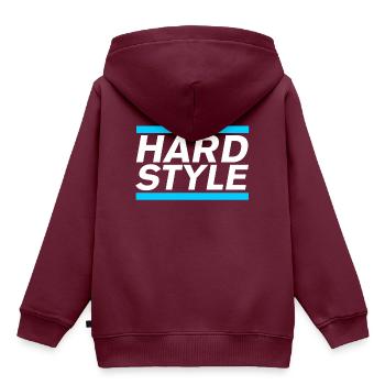 Hardstyle - Kinder Premium Organic Hoodie - Burgunderrot - Hinten - AI Model Kid Female (0cm)