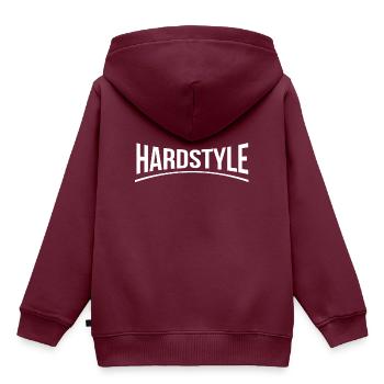 Hardstyle - Kinder Premium Organic Hoodie - Burgunderrot - Hinten - AI Model Kid Female (0cm)