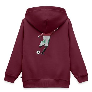 Irak - Kinder Premium Organic Hoodie - Burgunderrot - Hinten - AI Model Kid Female (0cm)