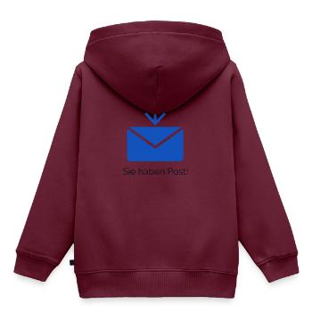 Sie haben Post! - Kinder Premium Organic Hoodie - Burgunderrot - Hinten - AI Model Kid Female (0cm)