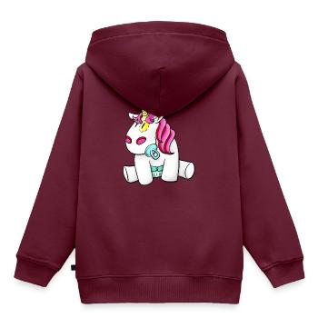 Baby Einhorn - Kinder Premium Organic Hoodie - Burgunderrot - Hinten - AI Model Kid Female (0cm)