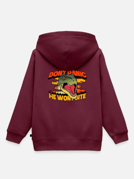 Dinosaur Pet - Kinder Premium Organic Hoodie - Burgunderrot