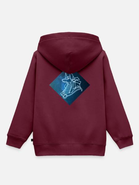 Seth Blauer Himmel - Kinder Premium Organic Hoodie - Burgunderrot