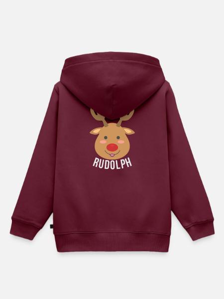RUDOLPH WEIHNACHTEN SHIRT LUSTIGE IDEE - Kinder Premium Organic Hoodie - Burgunderrot