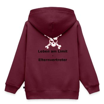 Leben am Limit Elternvertreter (black/white/red) - Kinder Premium Organic Hoodie - Burgunderrot - Hinten - AI Model Kid Female (0cm)