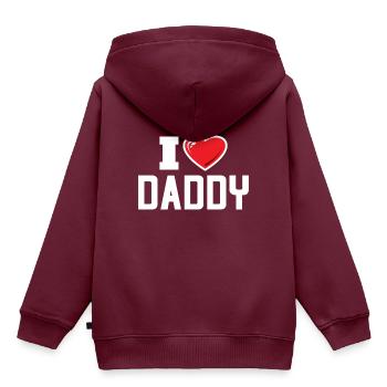 Daddy - Kinder Premium Organic Hoodie - Burgunderrot - Hinten - AI Model Kid Female (0cm)