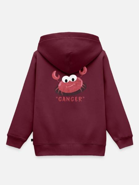 Sternzeichen Krebs - Kinder Premium Organic Hoodie - Burgunderrot