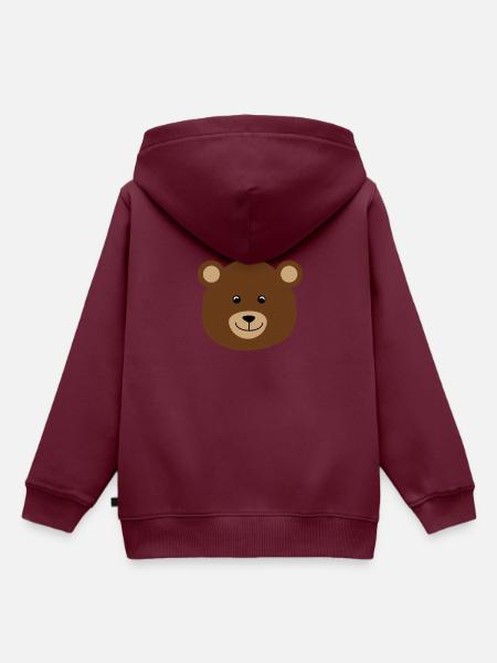 Bär - Kinder Premium Organic Hoodie - Burgunderrot