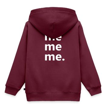 me me me - mimimi - Kinder Premium Organic Hoodie - Burgunderrot - Hinten - AI Model Kid Female (0cm)