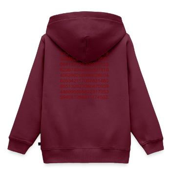 Pi - Kinder Premium Organic Hoodie - Burgunderrot - Hinten - AI Model Kid Female (0cm)