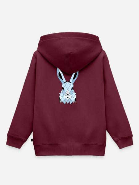 geometrischer Hase - Kinder Premium Organic Hoodie - Burgunderrot