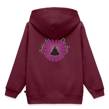 MACHEN SIE DIE SINNE VOLL - Wortspiele - Kinder Premium Organic Hoodie - Burgunderrot - Hinten - AI Model Kid Female (0cm)