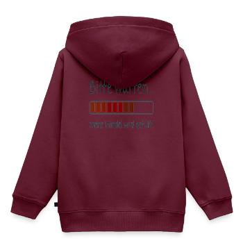 Windel - Kinder Premium Organic Hoodie - Burgunderrot - Hinten - AI Model Kid Female (0cm)