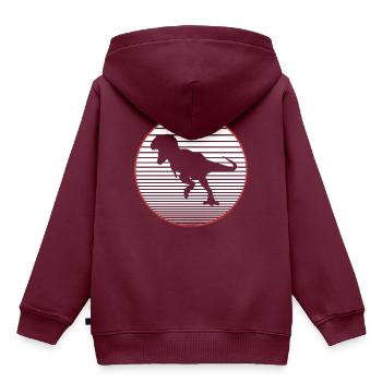 T-Rex - Kinder Premium Organic Hoodie - Burgunderrot - Hinten - AI Model Kid Female (0cm)