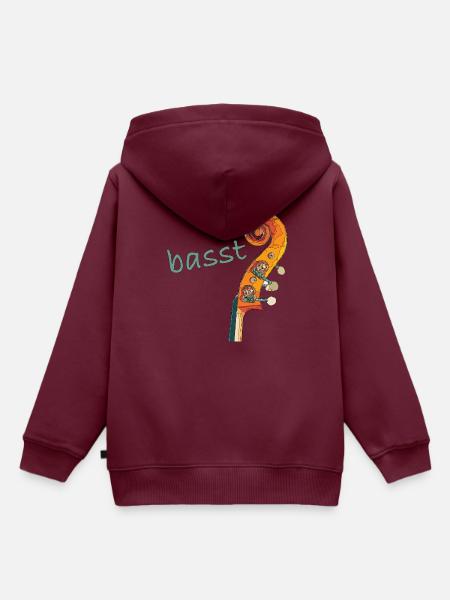 bass1 3 - Kinder Premium Organic Hoodie - Burgunderrot