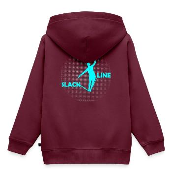 Slackline - Kinder Premium Organic Hoodie - Burgunderrot - Hinten - AI Model Kid Female (0cm)