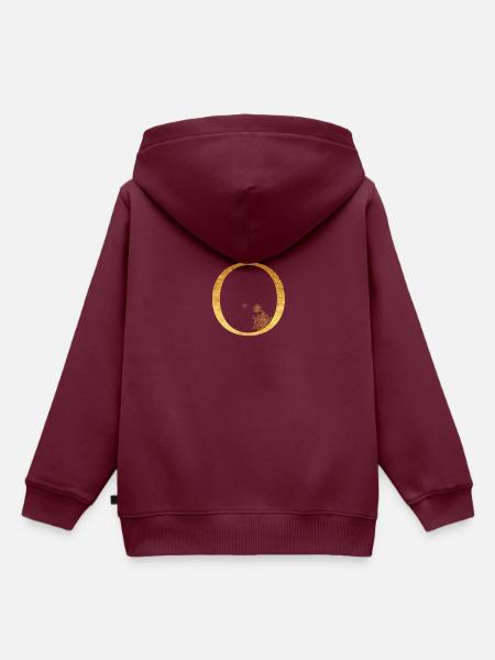 Anfangsbuchstabe O - Kinder Premium Organic Hoodie - Burgunderrot