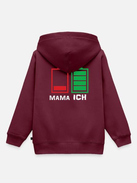 Mama und ich Akku - Kinder Premium Organic Hoodie - Burgunderrot