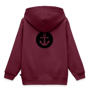 Anker - Kinder Premium Organic Hoodie - Burgunderrot - Hinten - AI Model Kid Female (0cm)