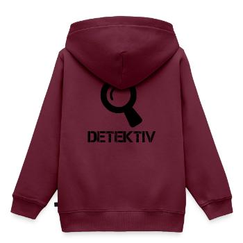 Detektiv Lupe weiß - Kinder Premium Organic Hoodie - Burgunderrot - Hinten - AI Model Kid Female (0cm)
