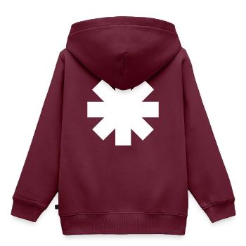 Sternchen weiß rhcp - Kinder Premium Organic Hoodie - Burgunderrot - Hinten - AI Model Kid Female (0cm)