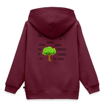 Früchte vom Heiligen Geist Jesus Christus Gott - Kinder Premium Organic Hoodie - Burgunderrot - Hinten - AI Model Kid Female (0cm)