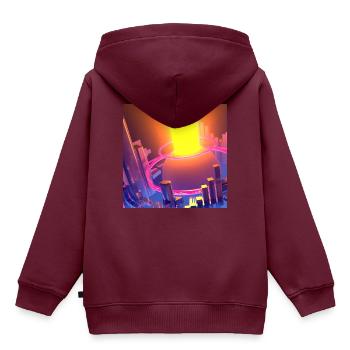 Explosion - Kinder Premium Organic Hoodie - Burgunderrot - Hinten - AI Model Kid Female (0cm)
