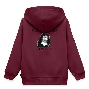 Cogito Ergo Konsum Cogito ergo sum Descartes Witz - Kinder Premium Organic Hoodie - Burgunderrot - Hinten - AI Model Kid Female (0cm)