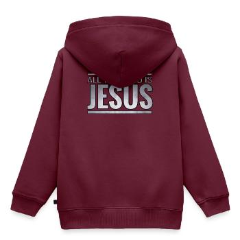 Jesus Christus - Kinder Premium Organic Hoodie - Burgunderrot - Hinten - AI Model Kid Female (0cm)