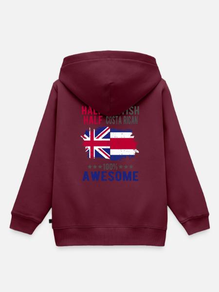 Halb Brite Halb Costa Ricaner - Kinder Premium Organic Hoodie - Burgunderrot