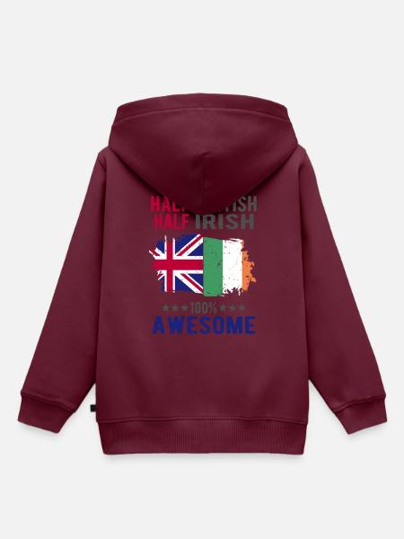 Halb Brite Halb Ire - Kinder Premium Organic Hoodie - Burgunderrot