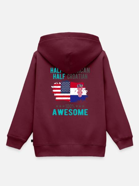 Halb Amerikaner Halb Kroate - Kinder Premium Organic Hoodie - Burgunderrot