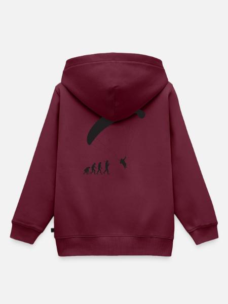 Paragliding Evolution - Kinder Premium Organic Hoodie - Burgunderrot