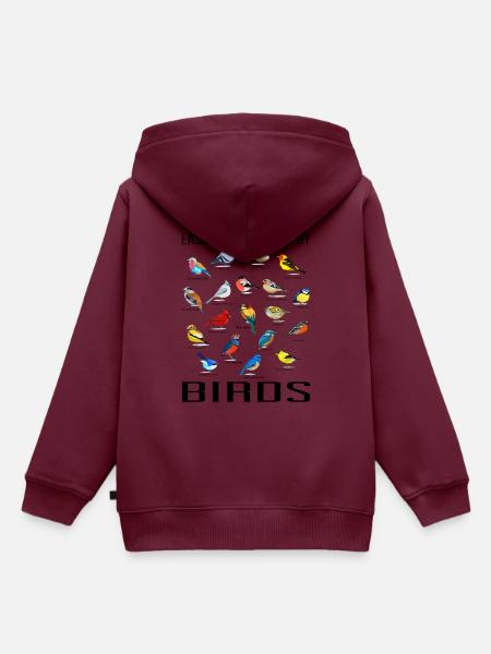 Vögel beobachten Orinthologe Birdwatching Geschenk - Kinder Premium Organic Hoodie - Burgunderrot