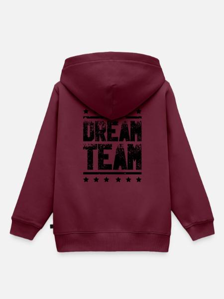 Dream Team - Kinder Premium Organic Hoodie - Burgunderrot