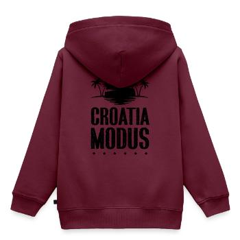 Croatia Modus - Kinder Premium Organic Hoodie - Burgunderrot - Hinten - AI Model Kid Female (0cm)