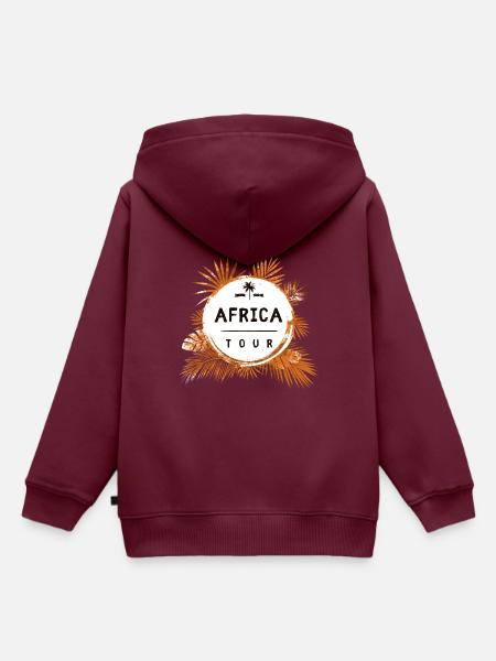 Afrika Tour Bunt - Kinder Premium Organic Hoodie - Burgunderrot