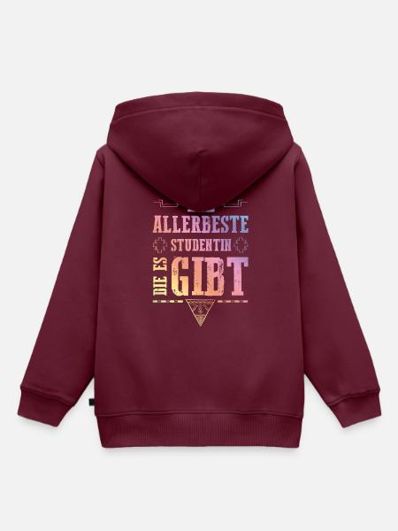 Allerbeste Studentin - Kinder Premium Organic Hoodie - Burgunderrot