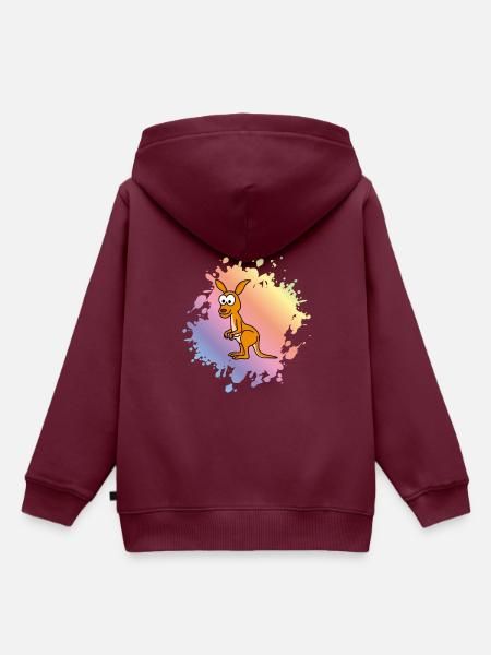 Kangaroo Comic - Kinder Premium Organic Hoodie - Burgunderrot