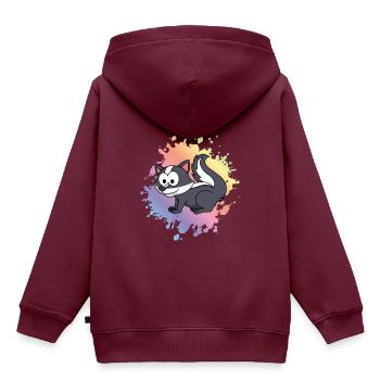 Stinker Comic Tier - Kinder Premium Organic Hoodie - Burgunderrot - Hinten - AI Model Kid Female (0cm)