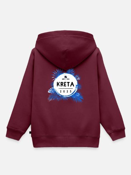 Kreta 2023 Bunt - Kinder Premium Organic Hoodie - Burgunderrot